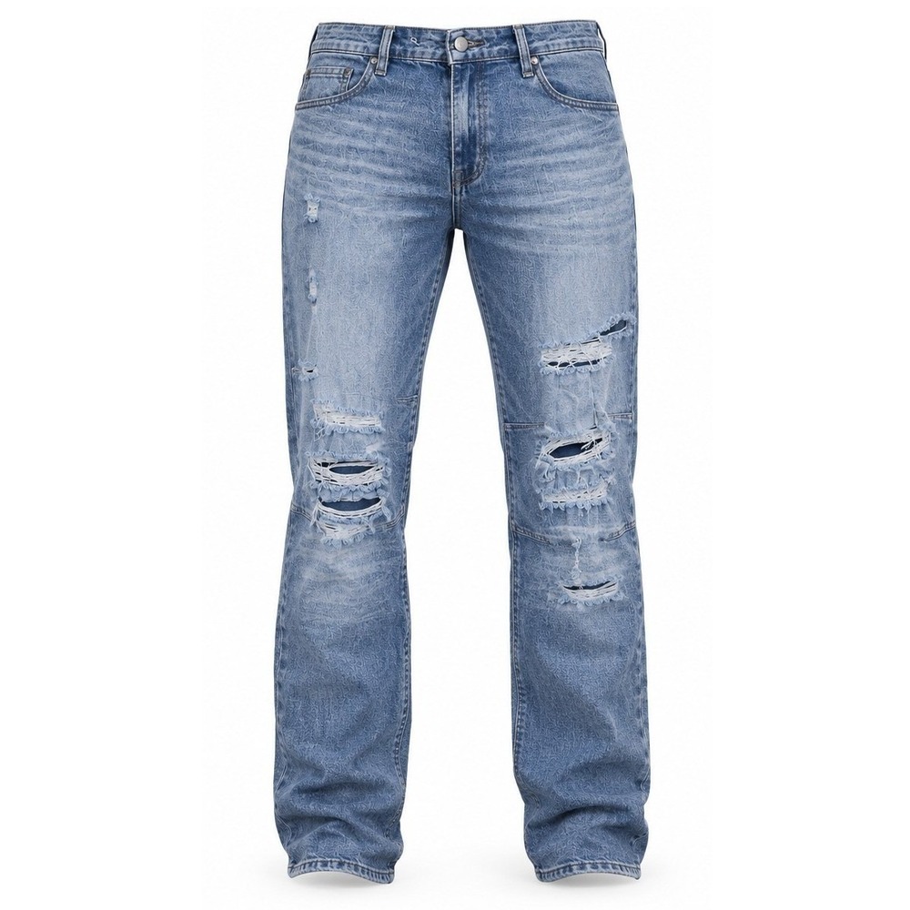 Blind Trust Mens Light Wash Distressed Moto Slim Jeans Blue Size 36 x 32